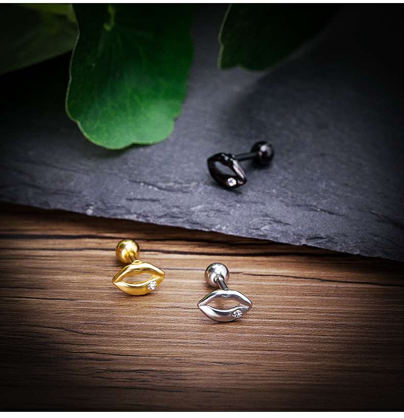 Changsheng Jewelry features zircon lip print earrings, couple ear bone nails, and piercing nails