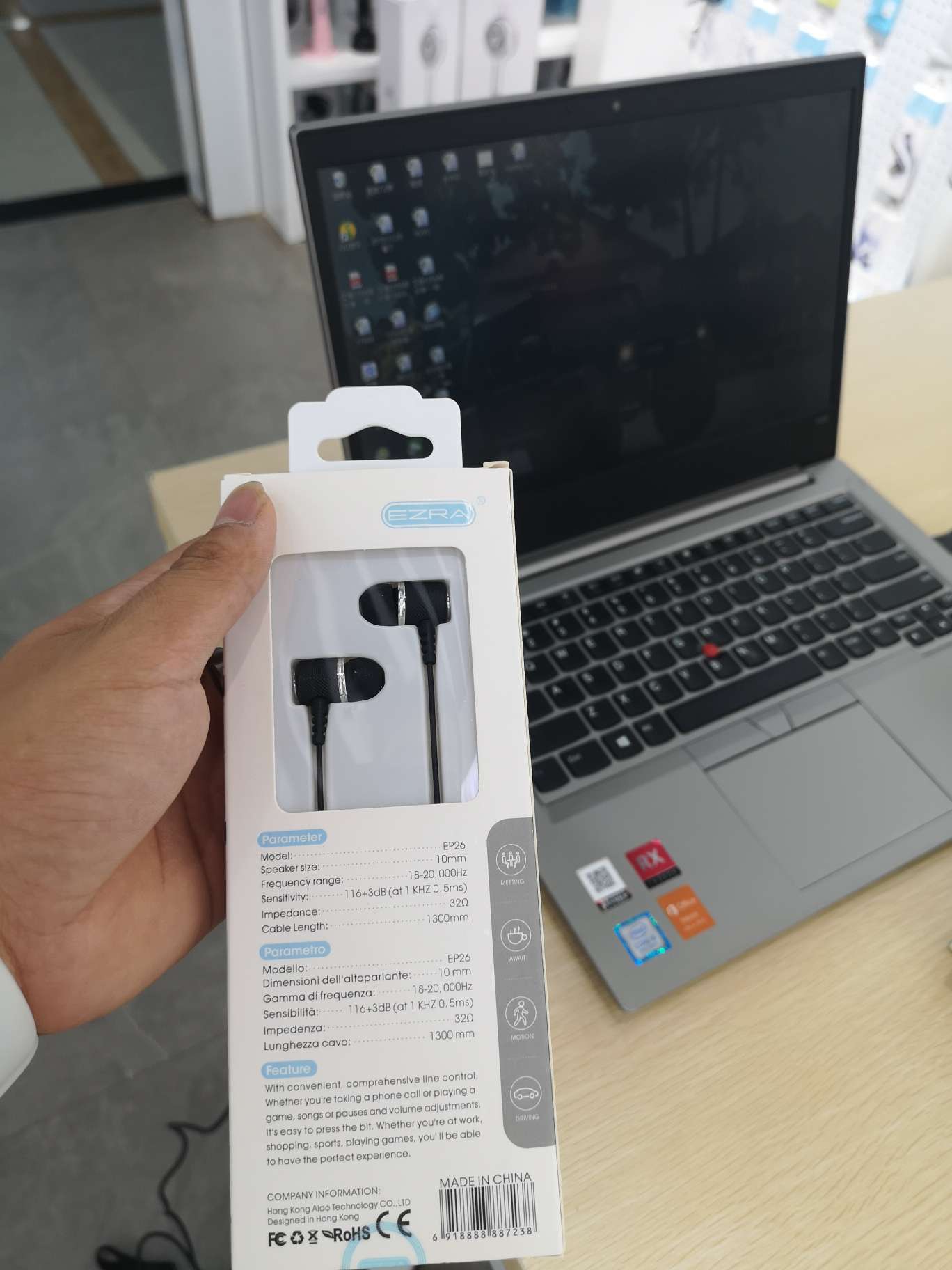 Scenario photo of the headset being used while the user is training for a run