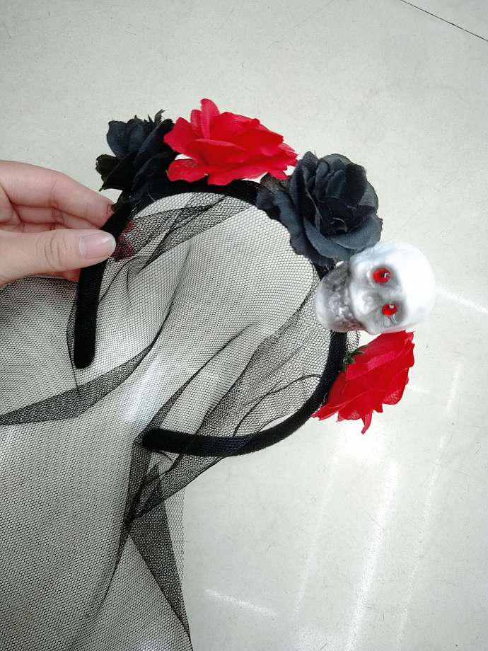 Halloween skull with gauze headband