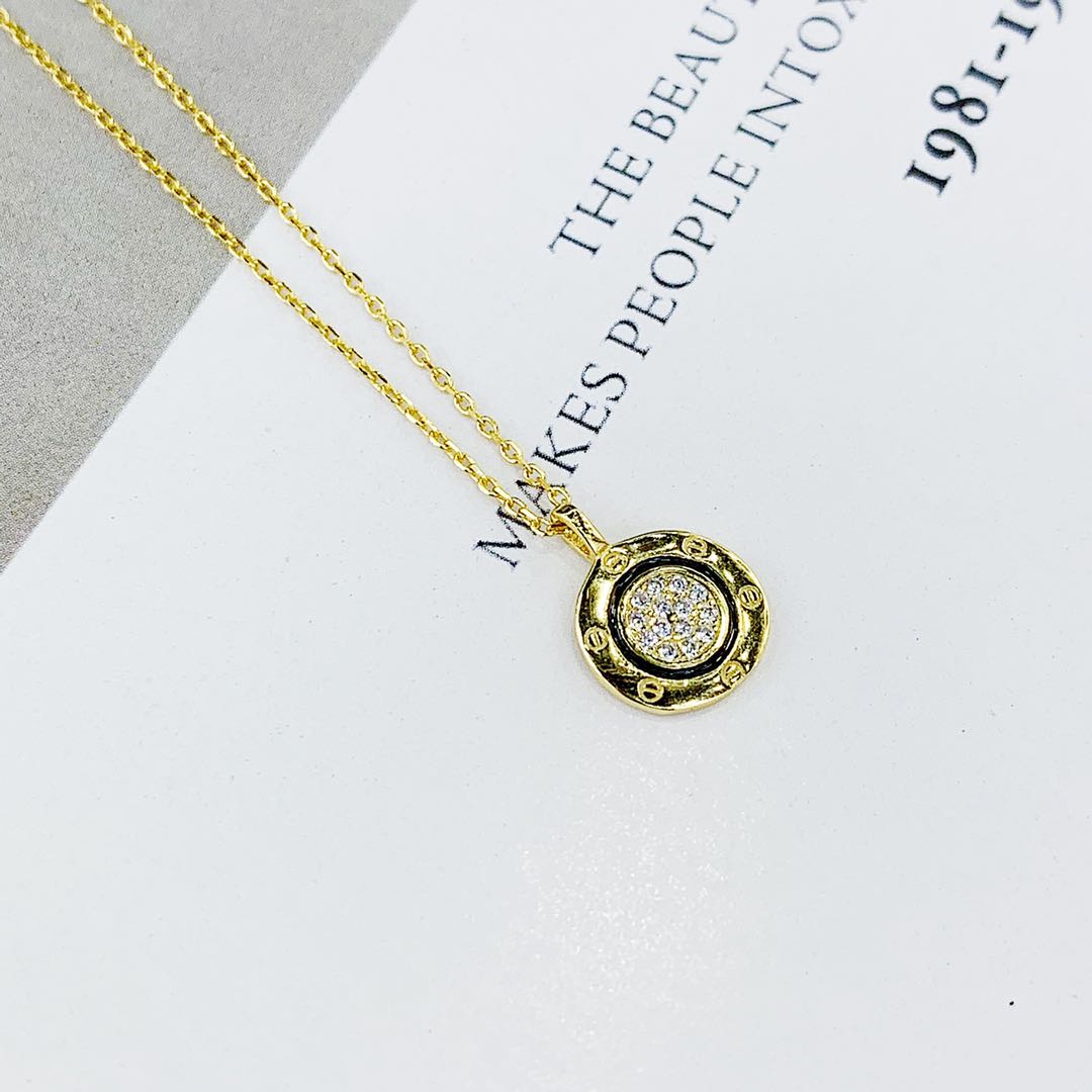 The s925 silver-plated real gold ring necklace with slightly studded diamonds is not allergenic Specification image