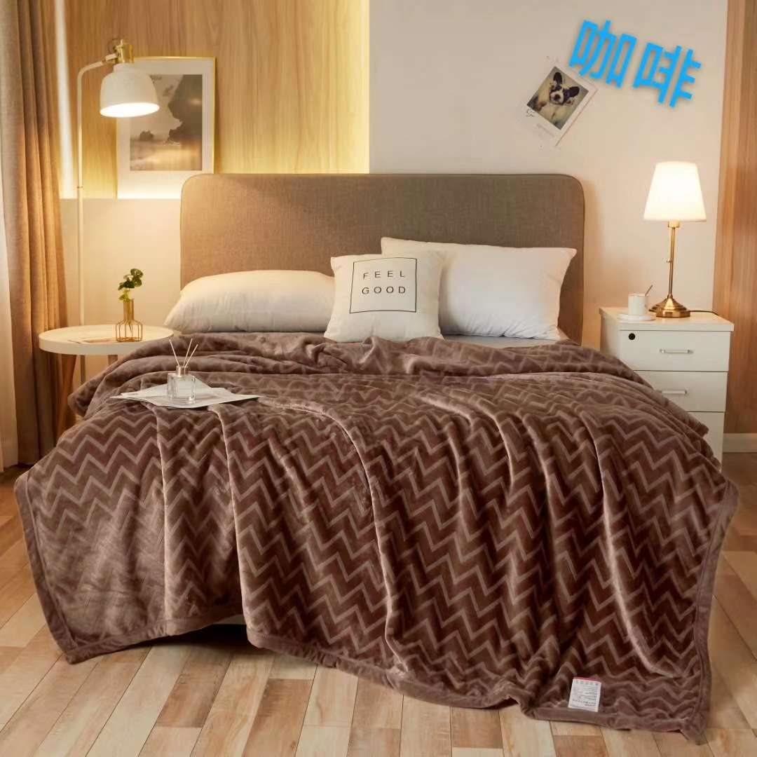 Autumn/Winter 2020 New Plain Jacquard Single And Double Human Falai Fleece Blanket!
