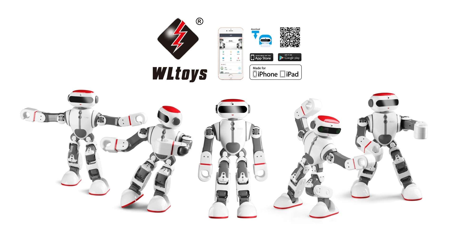 Weili F8dobi, a funny and intelligent entertainment robot, features multi-functional voice self-programming and dual versions of WIFI and Bluetooth. It is a one-piece dropshipping product Specification image