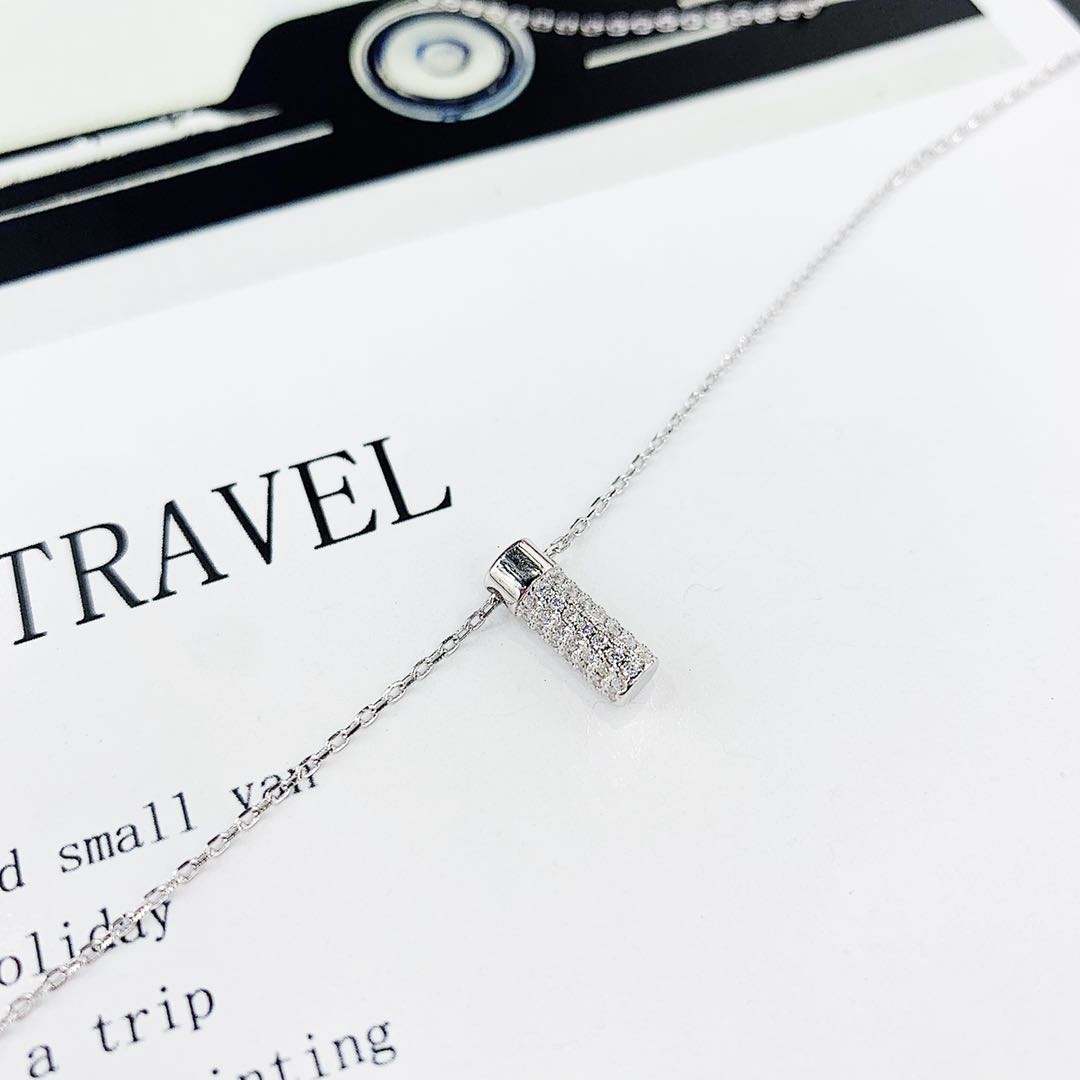 The a925 silver micro-inlaid diamond small water cup necklace does not fade and does not cause allergies Specification image