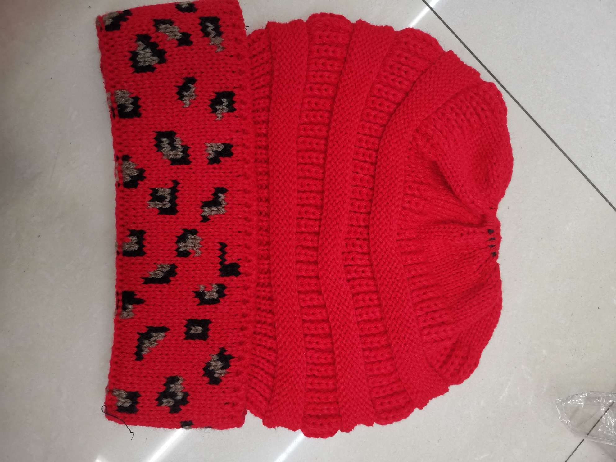 Close-up of Knitted Woolen Hat 2 texture and stitching