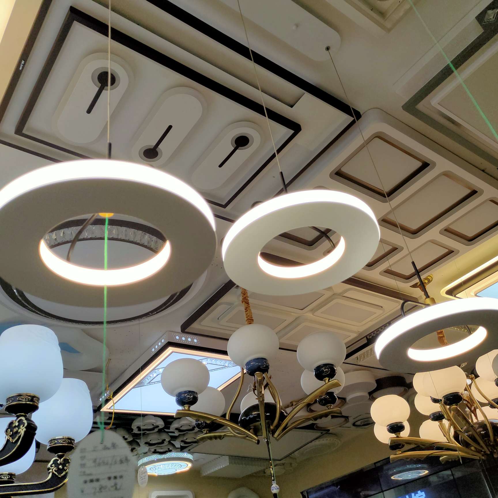 Nordic living room chandelier, simple and modern, dining room lamp, grand and light luxury, three-bedroom and two-living-room lighting package combination, bedroom lamp undefined