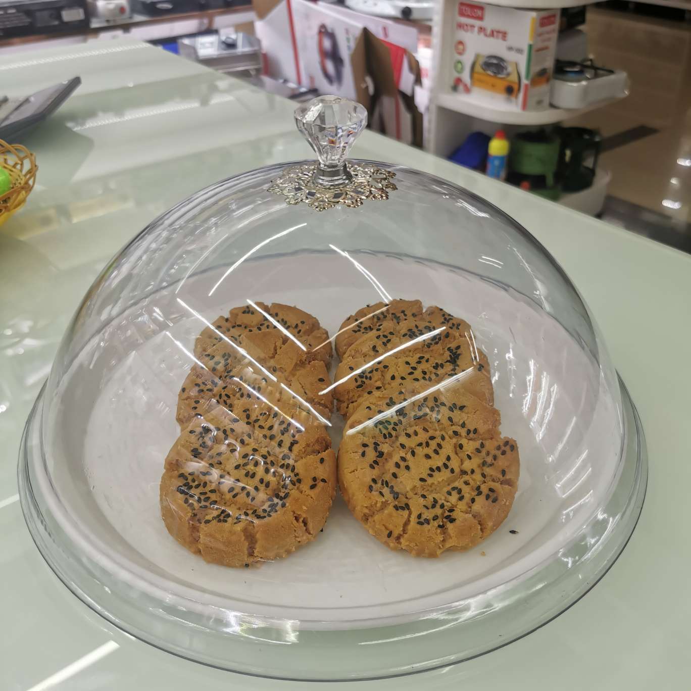 12in round transparent lid useful dessert plates show case Item Picture