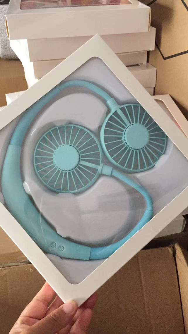 USB挂脖子风扇懒人小型电风扇学生宿舍便携式迷你静音风力大随身手持办公室桌上桌面床上家用厨房充电电扇细节图