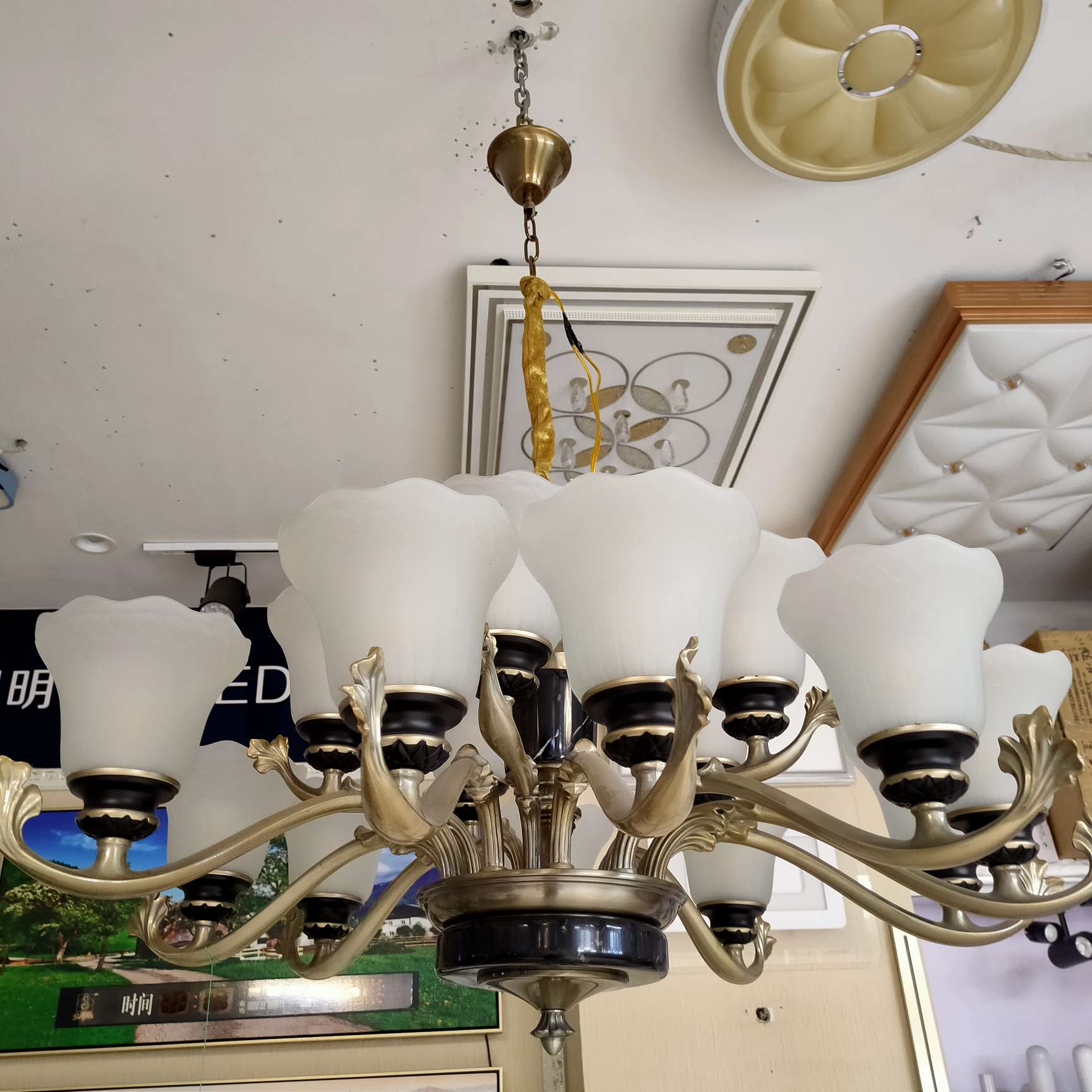 Nordic style living room chandelier, simple and modern dining room lamp, light luxury three-bedroom and two-living-room lighting package combination, bedroom lamp details Picture