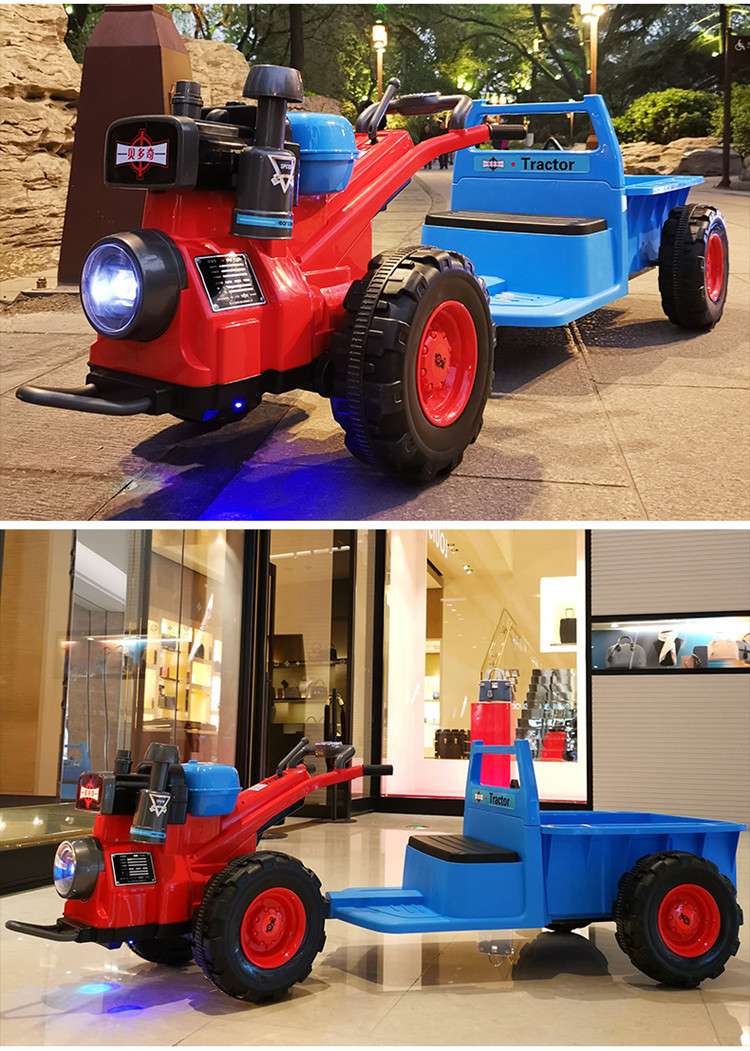 儿童手扶拖拉机电动可坐人双人1-3岁3-6岁男女宝宝婴玩具车东方红产品图