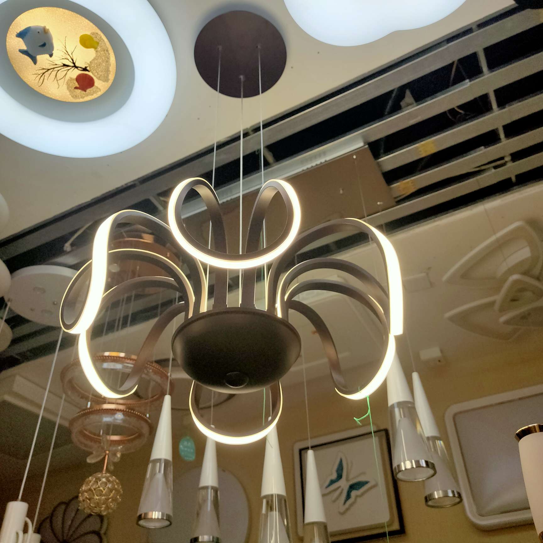 Nordic living room chandelier, simple and modern, dining room lamp, grand and light luxury, three-bedroom and two-living-room lighting package combination, bedroom lamp