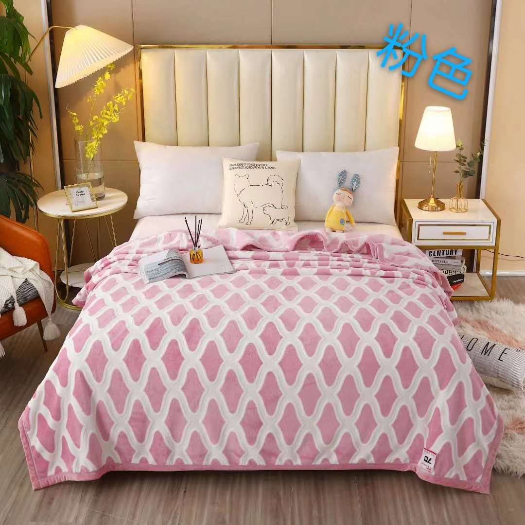 2020 Autumn/Winter New Plain Jacquard Cationic Single And Double Human Falai Fleece Blanket!