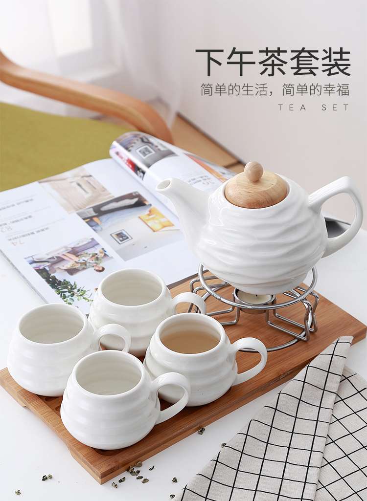 陶瓷茶壶套装简约北欧风细节图