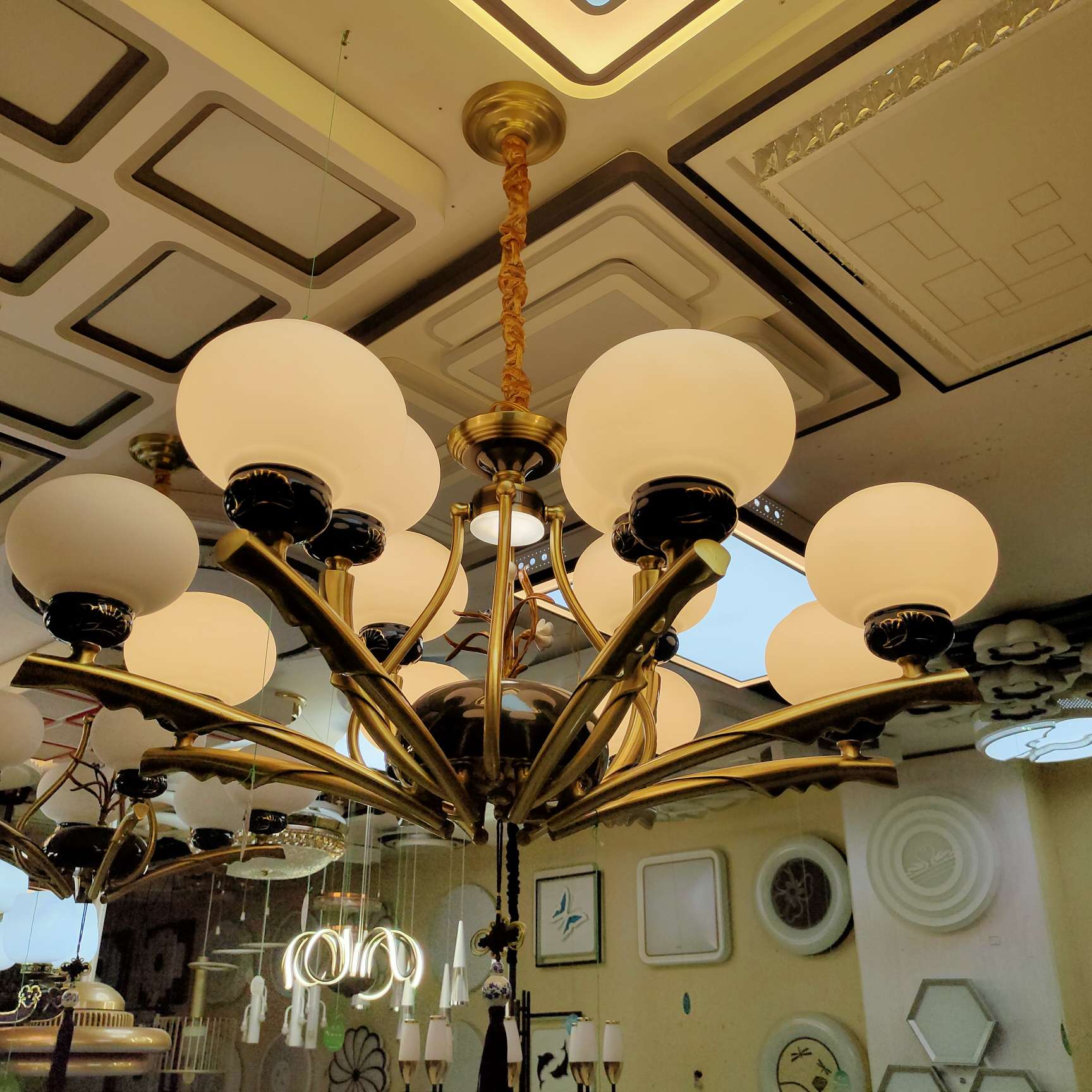 Nordic living room chandelier, simple and modern, dining room lamp, grand and light luxury, three-bedroom and two-living-room lighting package combination, bedroom lamp chandelier Item Picture