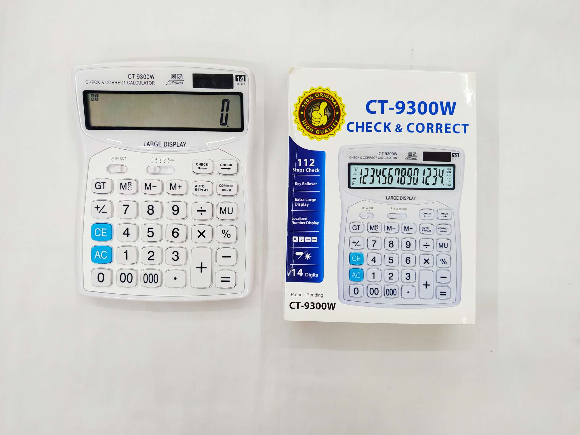 Ct-9300 computer Big Key Calculator Bank treasurer will keep a special large desktop office can return to check the number calculator 12-digit solar calculator