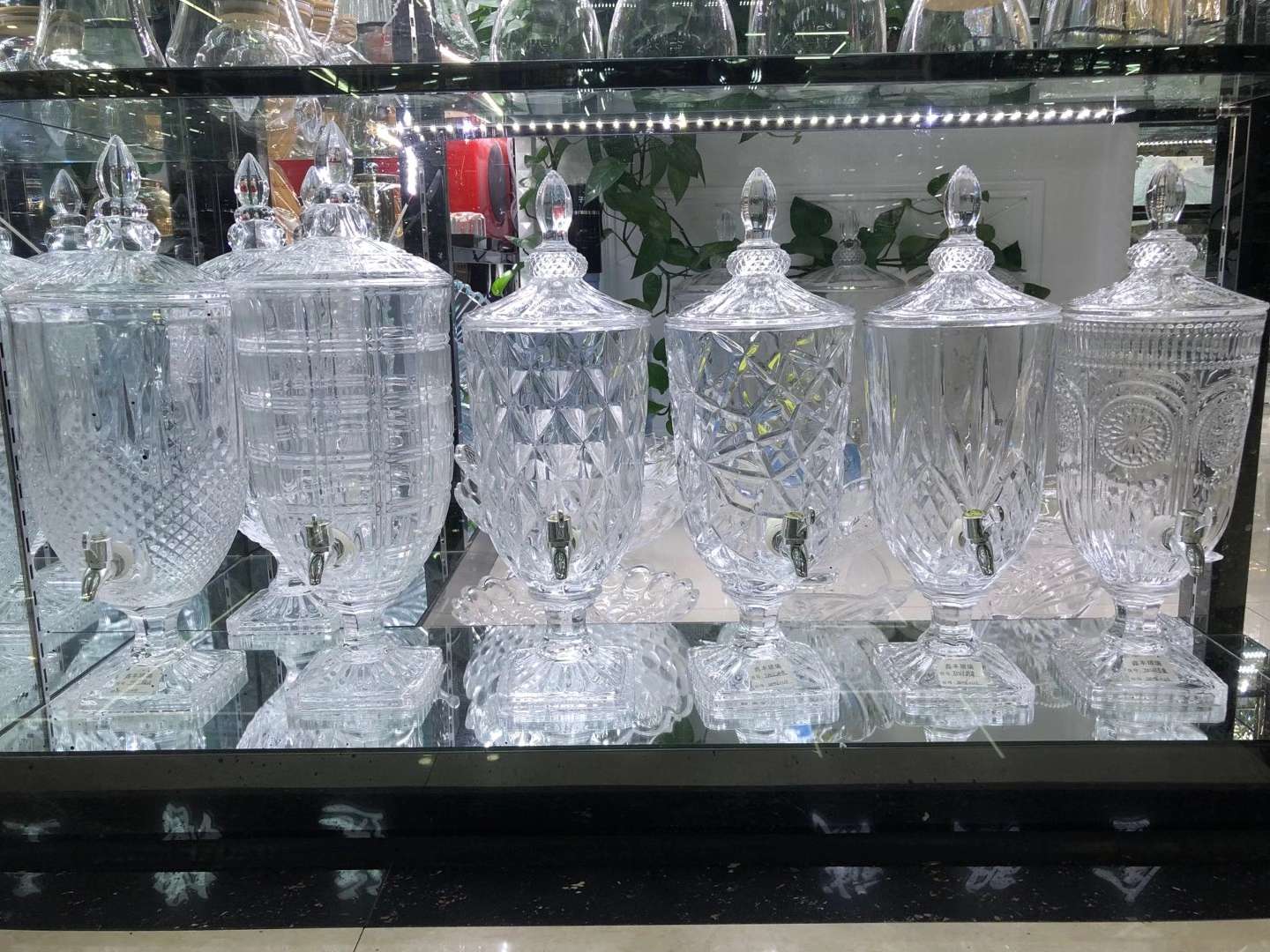 玻璃果汁缸 玻璃储物瓶泡酒瓶龙头玻璃酒具35839