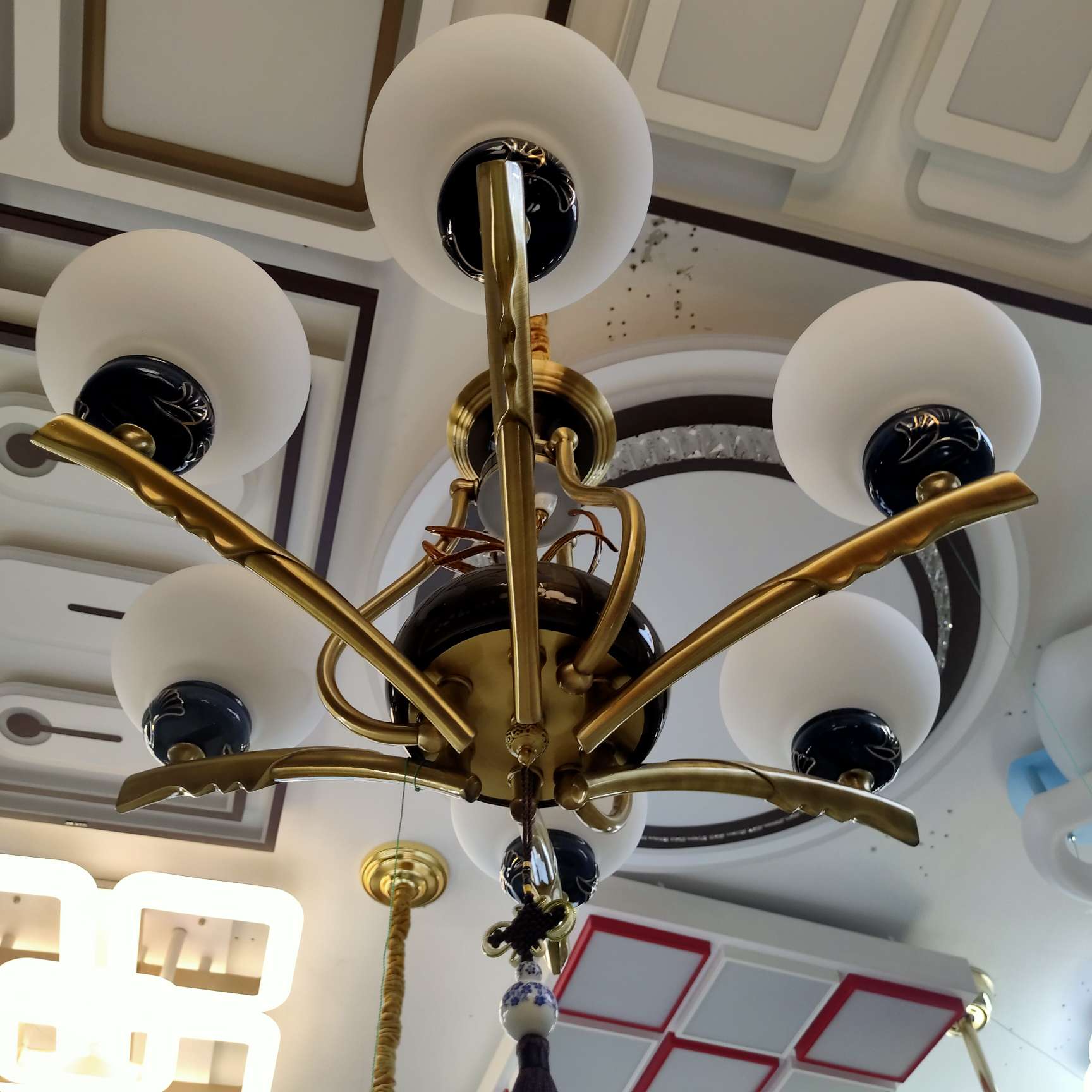 Nordic living room chandelier, simple and modern, dining room lamp, grand and light luxury, three-bedroom and two-living-room lighting package combination, bedroom lamp chandelier details Picture