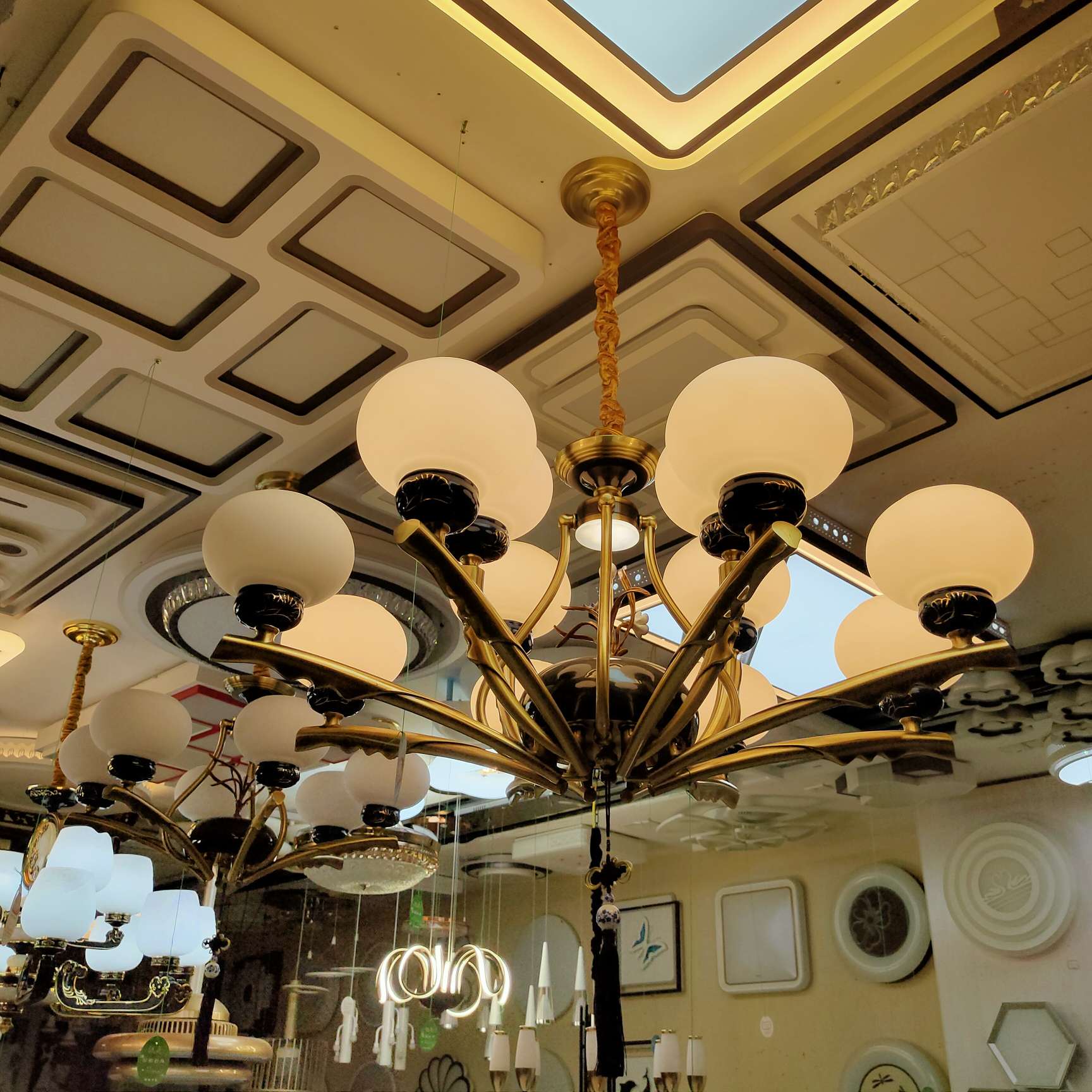 Nordic living room chandelier, simple and modern, dining room lamp, grand and light luxury, three-bedroom and two-living-room lighting package combination, bedroom lamp chandelier undefined