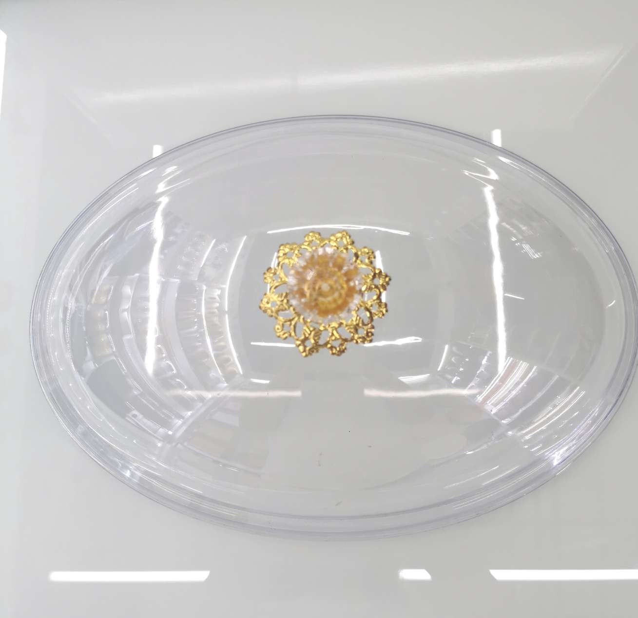 14Inch Oval Transparent Lid for Dessert Plate lid Serving Specification image