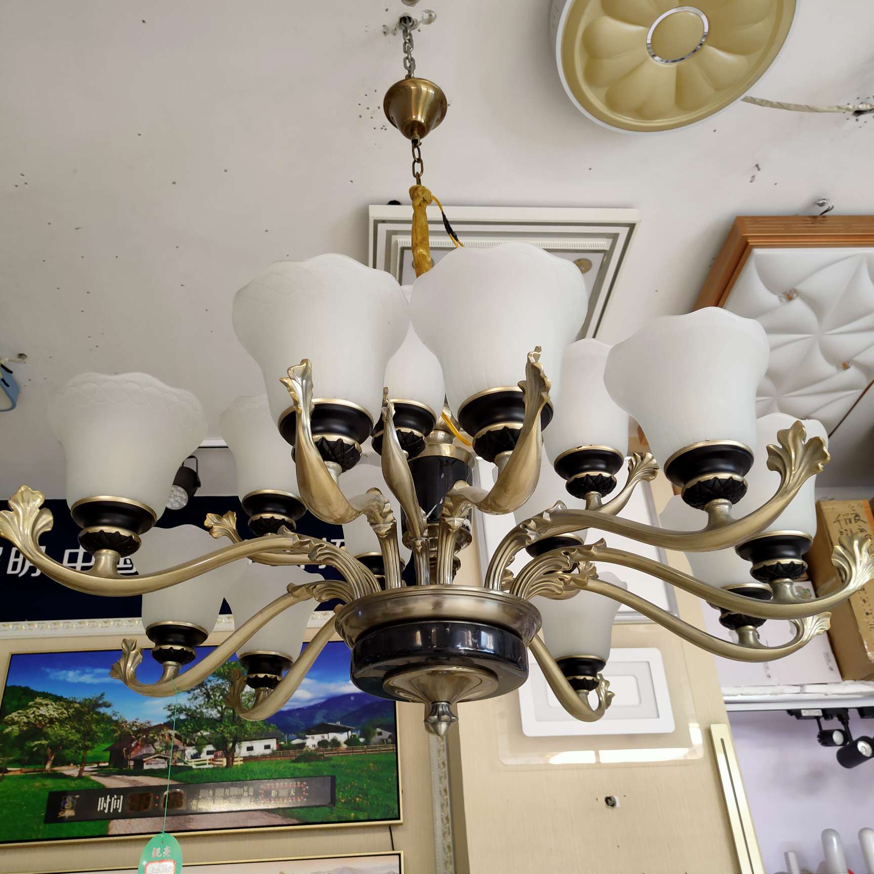 Nordic style living room chandelier, simple and modern dining room lamp, light luxury three-bedroom and two-living-room lighting package combination, bedroom lamp Item Picture