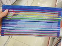 Mode-striped zipper bag