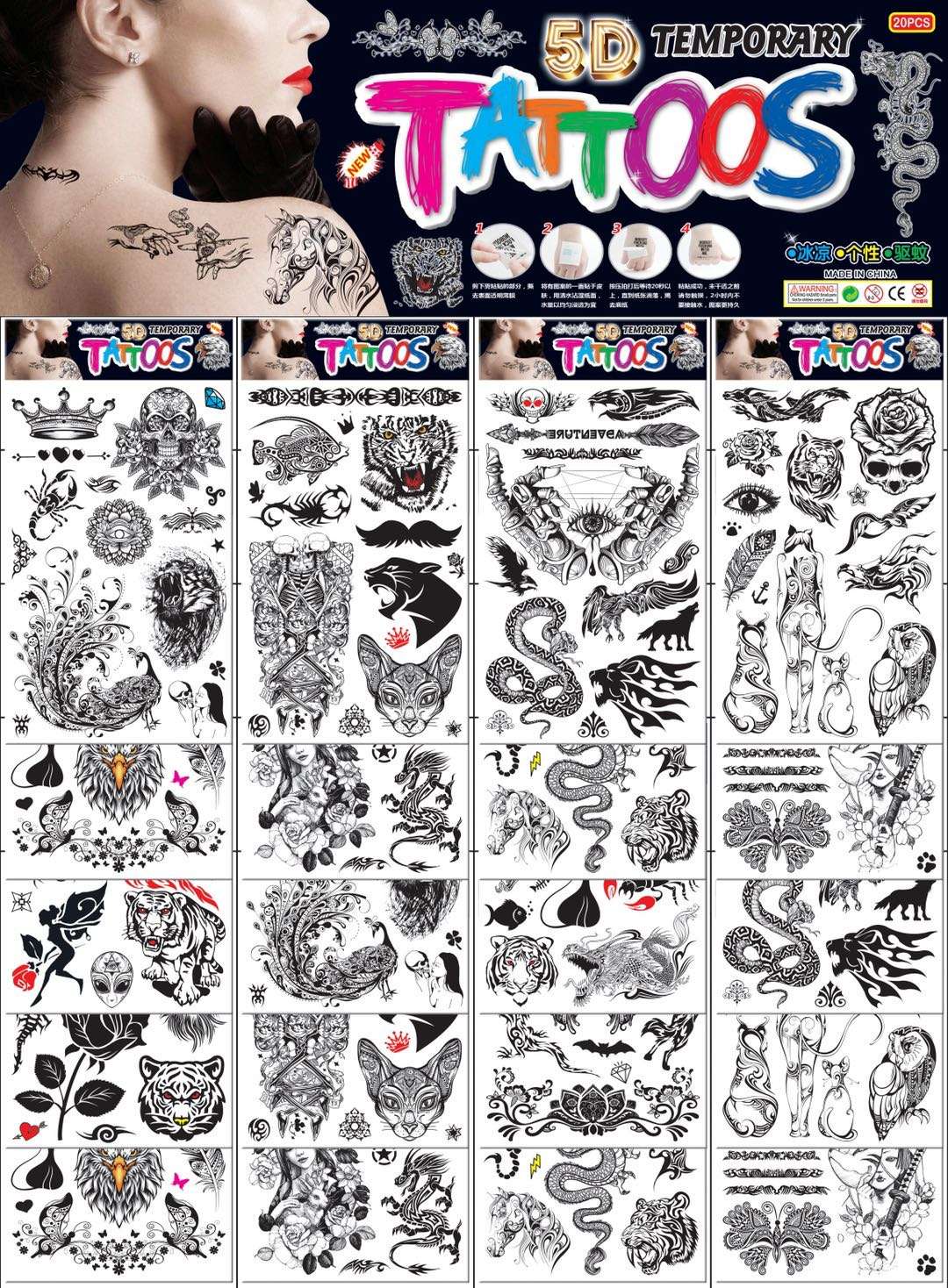 New 20-piece tattoo sticker