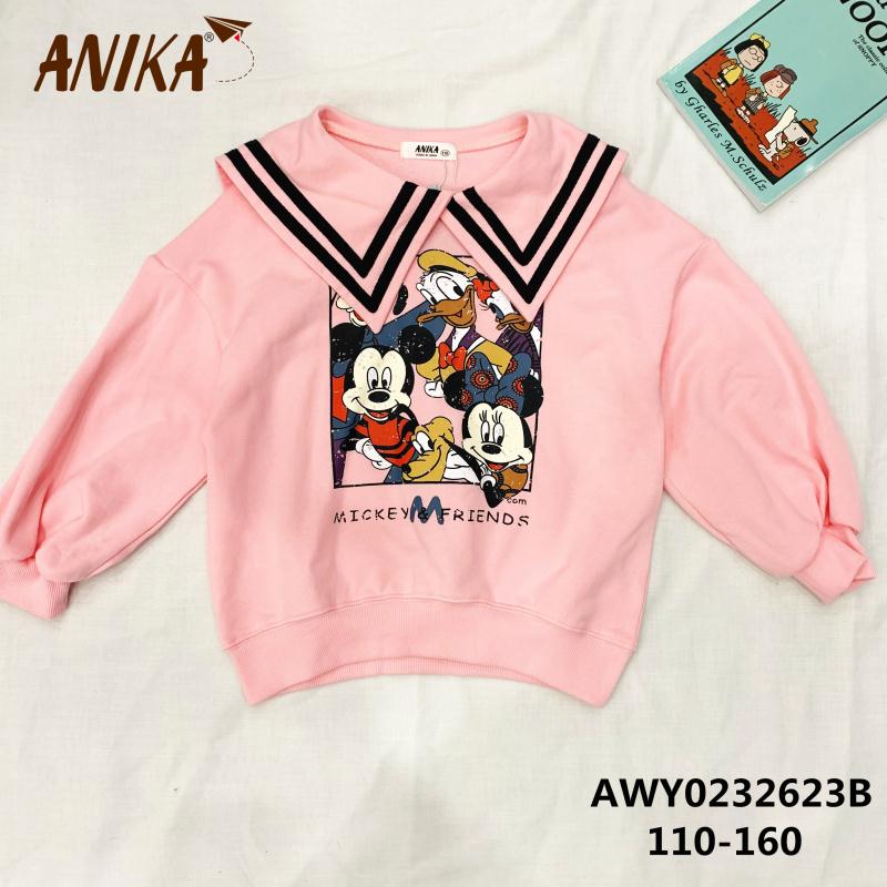 Girl's pink mickey cartoon top thumbnail