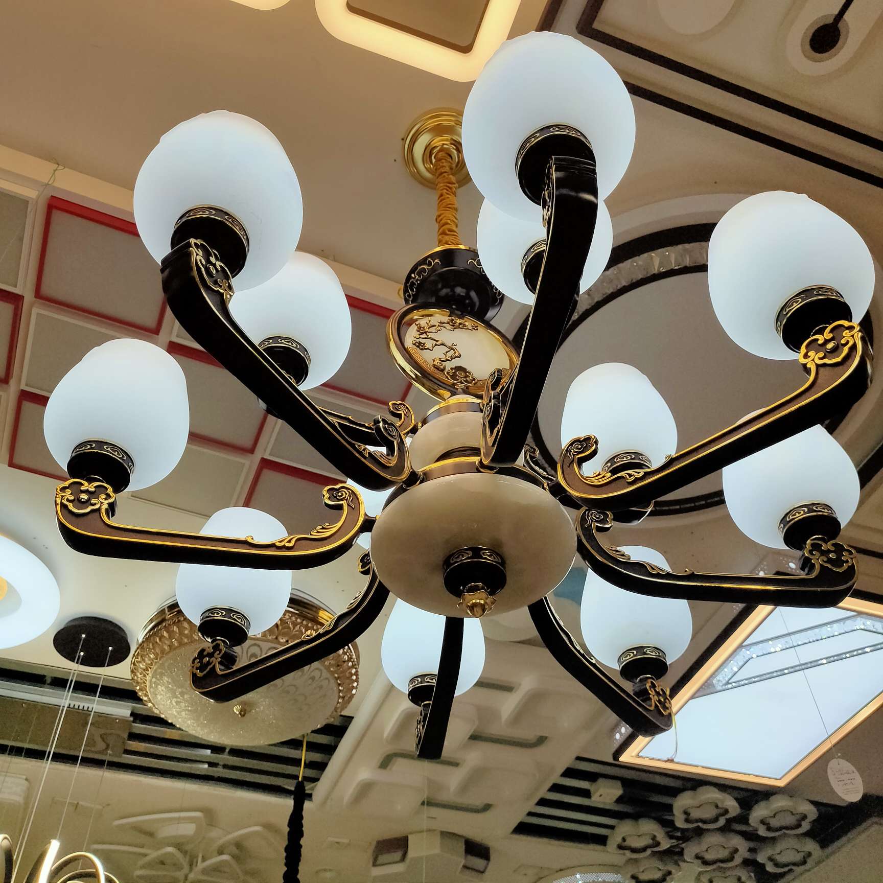 Nordic living room chandelier, simple and modern, dining room lamp, grand and light luxury, three-bedroom and two-living-room lighting package combination, bedroom lamp, grand chandelier details Picture