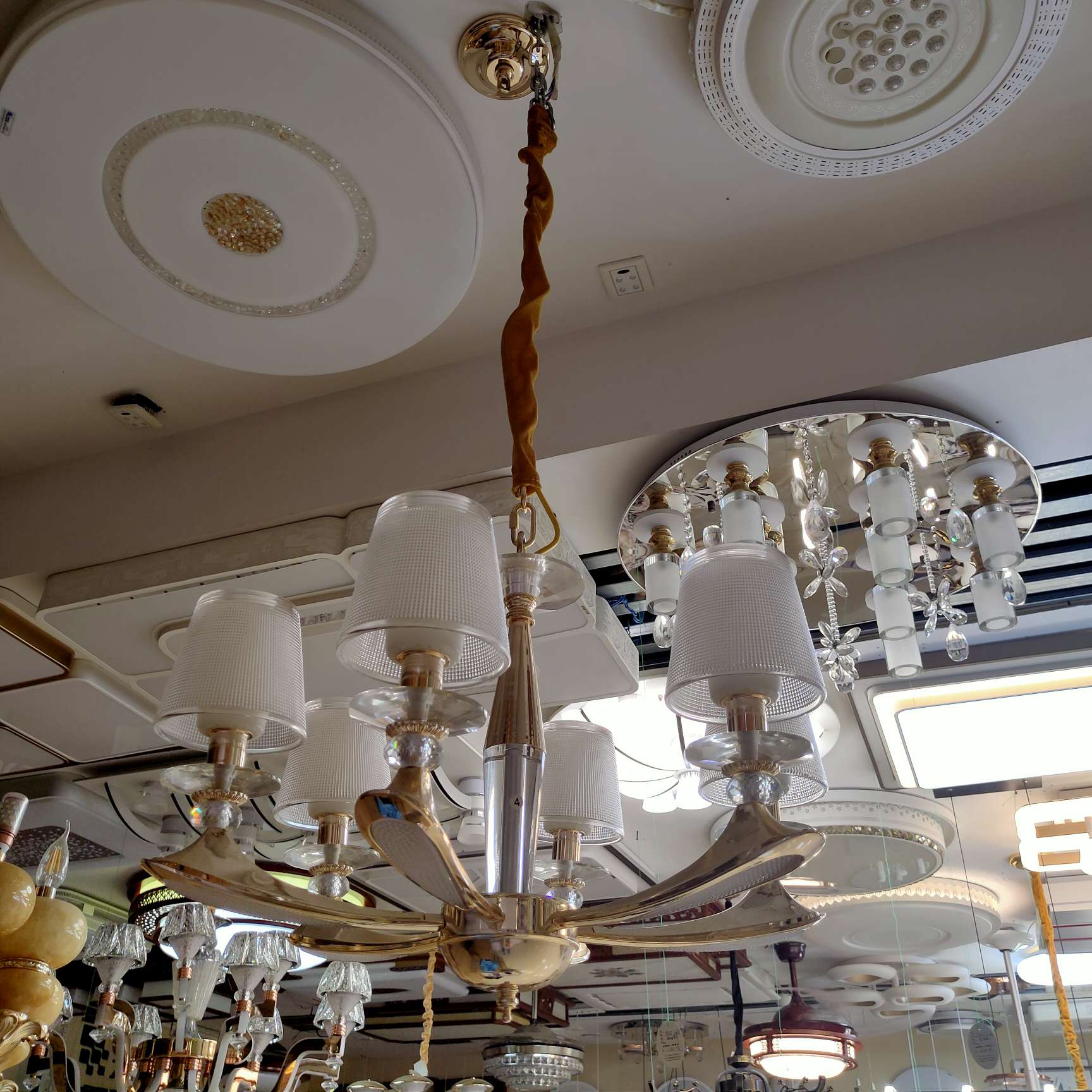 Nordic living room chandelier, simple and modern, dining room lamp, grand and light luxury, grand three-bedroom and two-living-room lighting package combination, bedroom lamp chandelier