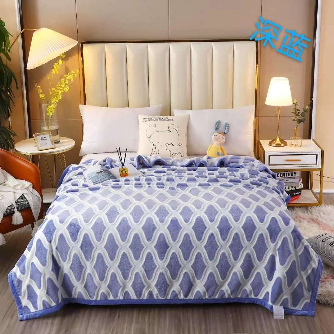 2020 Autumn/Winter New Plain Jacquard Cationic Single And Double Human Falai Fleece Blanket! undefined