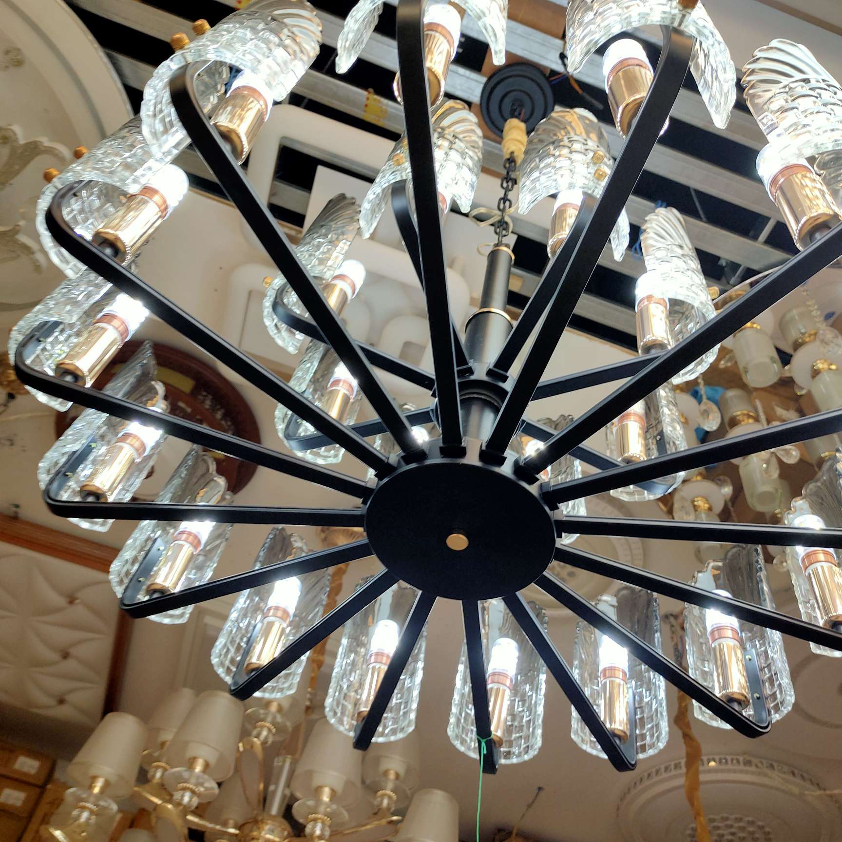 Nordic living room chandelier, simple and modern, dining room lamp, grand and light luxury, three-bedroom and two-living-room lighting package combination, bedroom lamp, crystal chandelier undefined