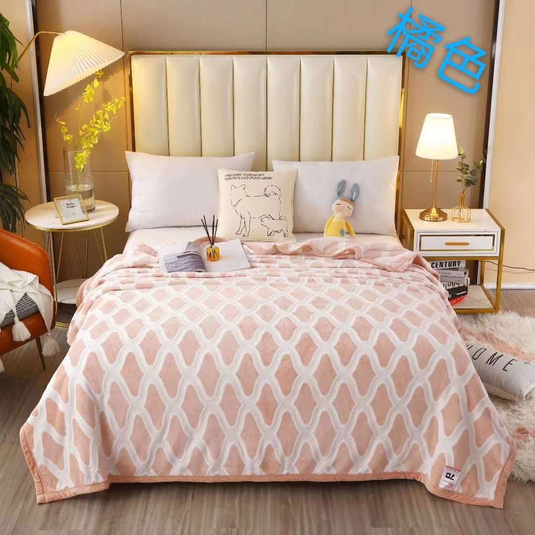 2020 Autumn/Winter New Plain Jacquard Cationic Single And Double Human Falai Fleece Blanket! undefined