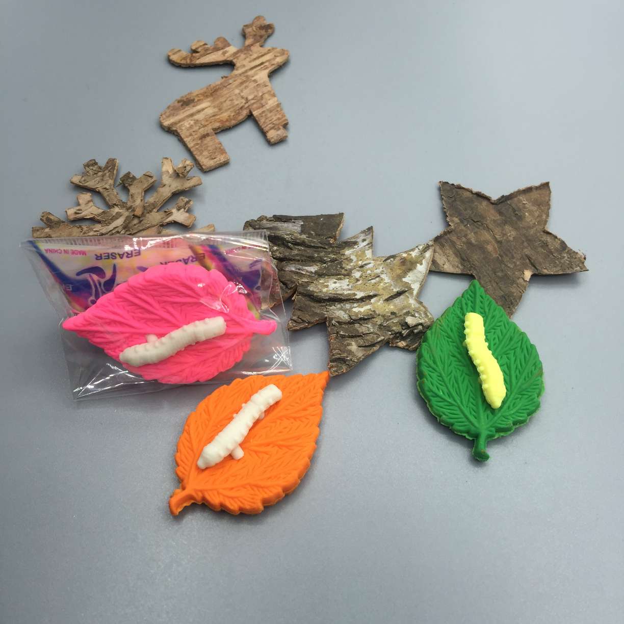 Cute cartoon creative combination of silkworm baby eraser Item Picture