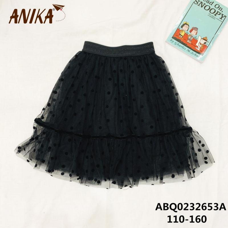 The girl's black spotted gauze dress thumbnail