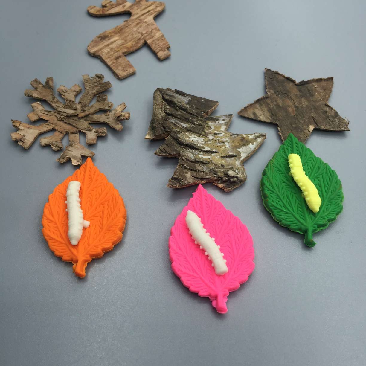 Cute cartoon creative combination of silkworm baby eraser Application Scenario