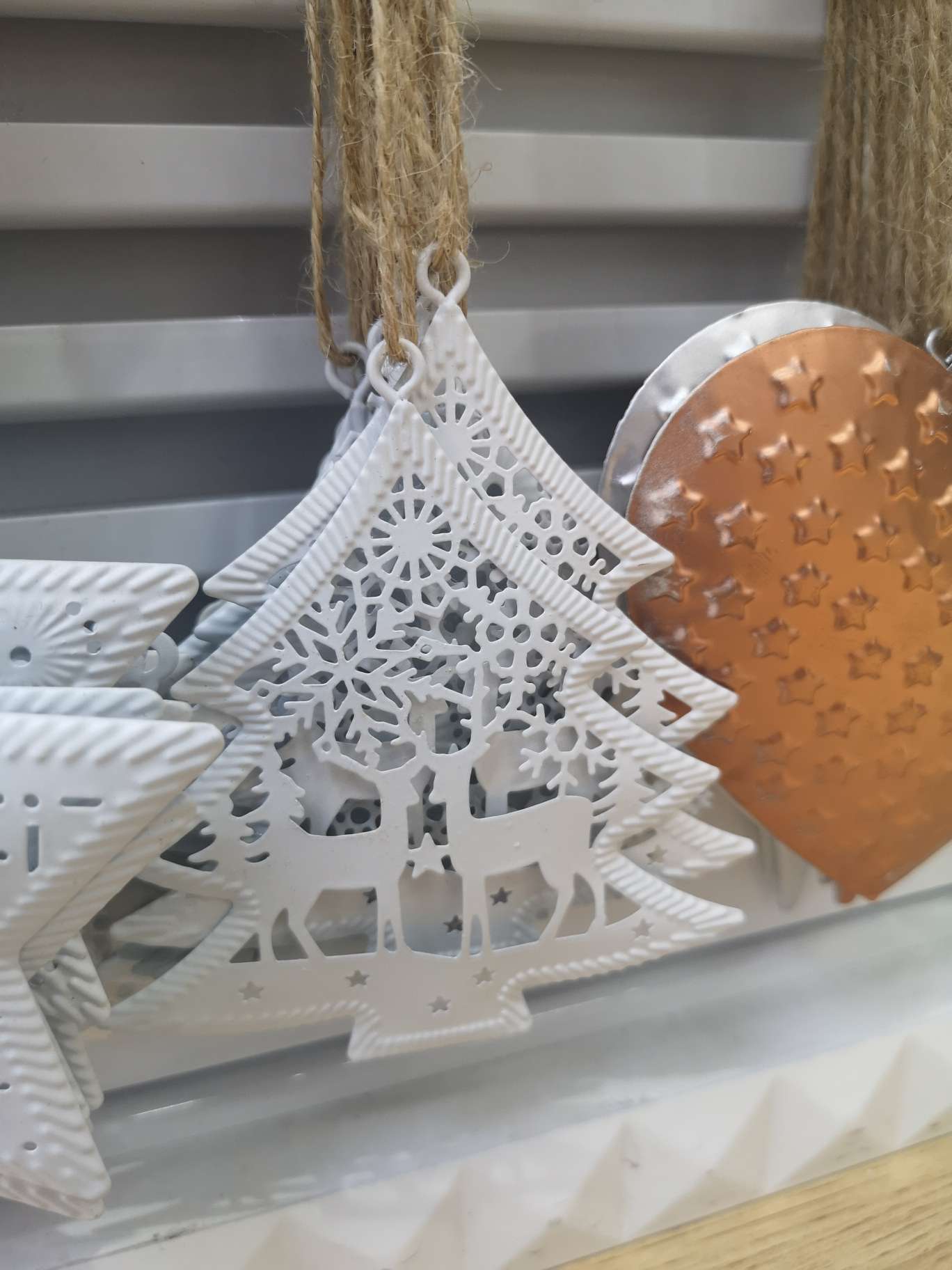 圣诞装饰用品铁艺挂件白色圣诞树