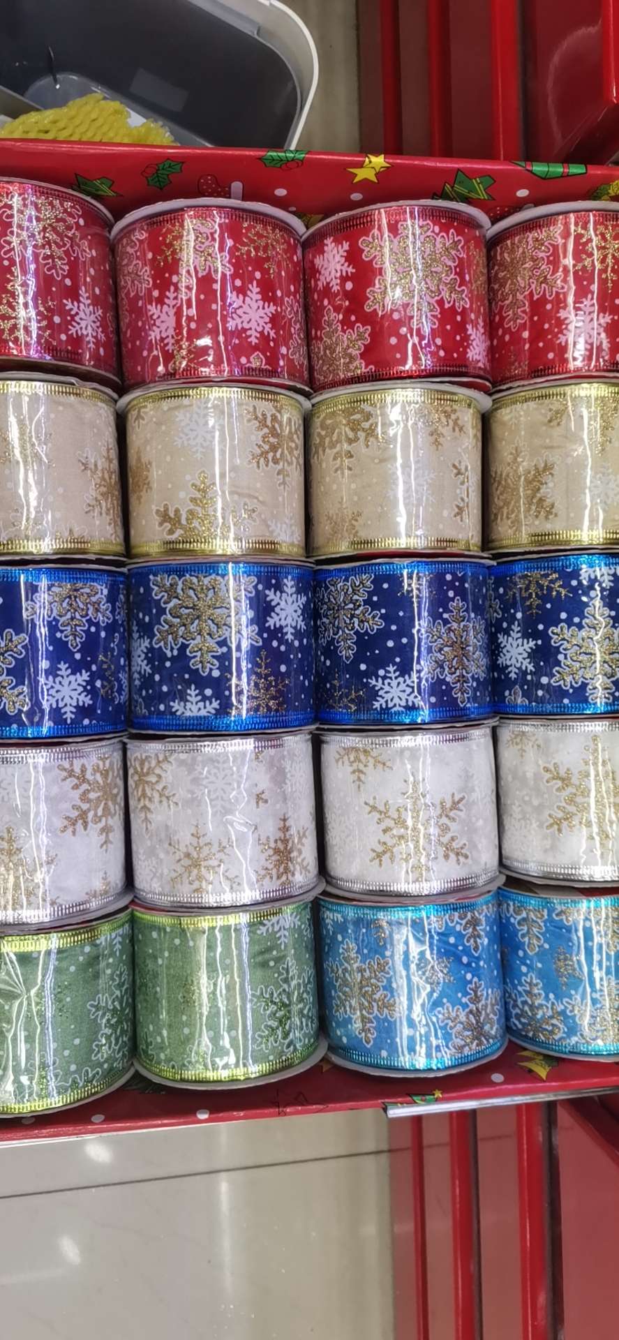 6.3CM*3 size chameleon snowflake ribbon