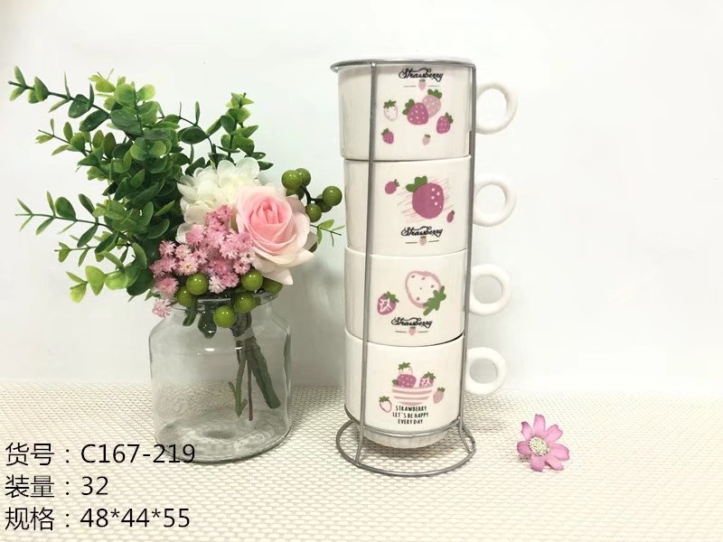 Creative and simple coffee set cups for office and home use, ceramic cups with stainless steel frames, and custom logos are supported undefined
