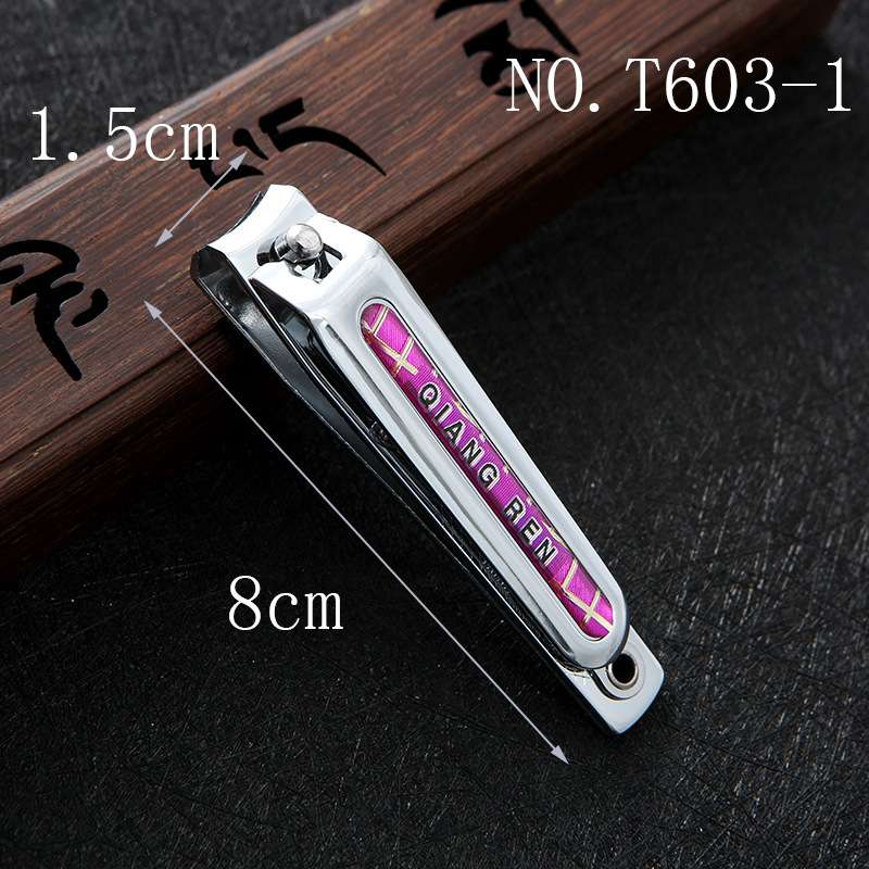 Genuine wholesale Guangdong Jinda Qiangren T603-1 nail clippers, large stainless steel nail clippers, flat-mouthed nail clippers details Picture
