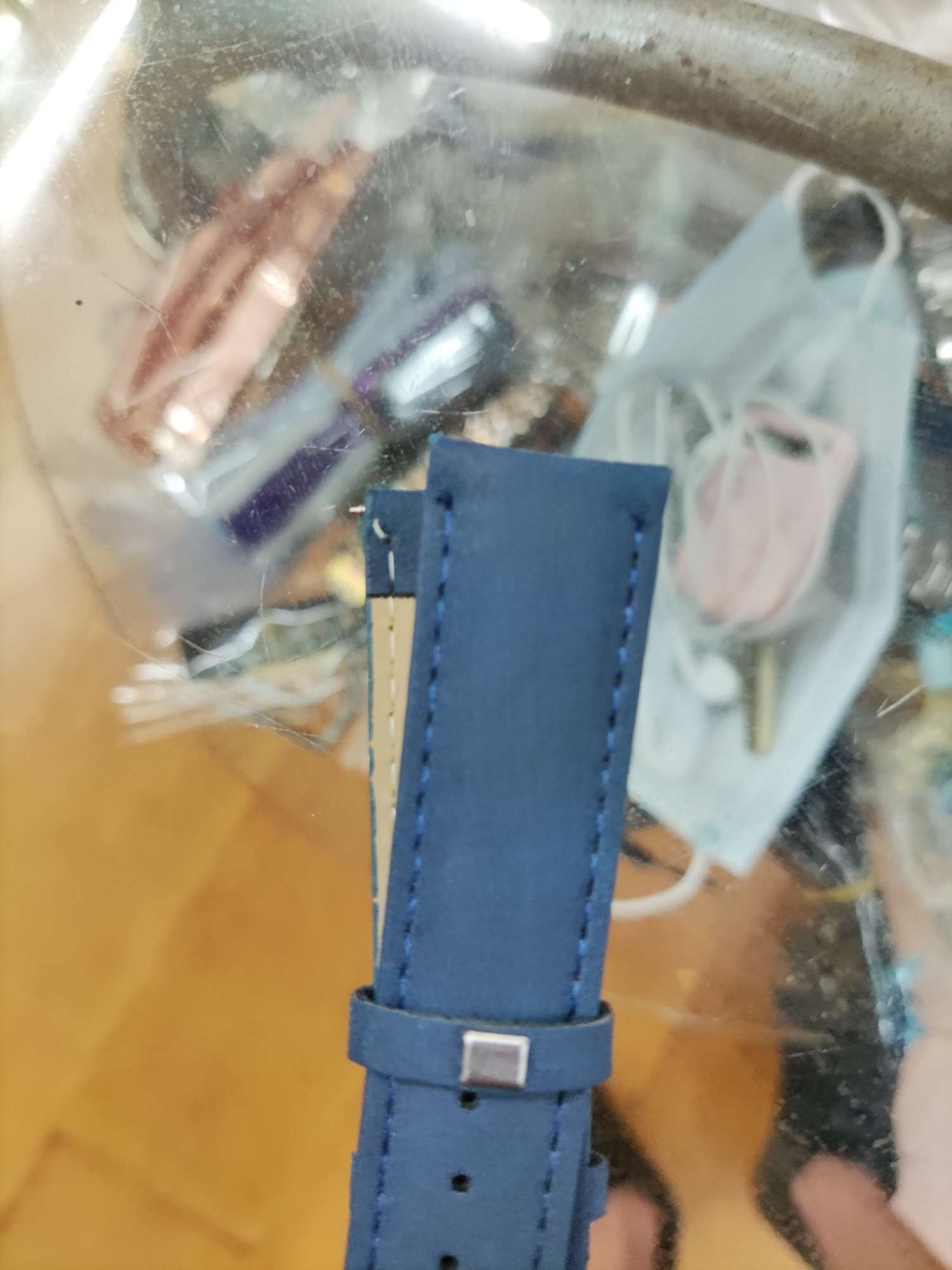 Blue watch strap details Picture