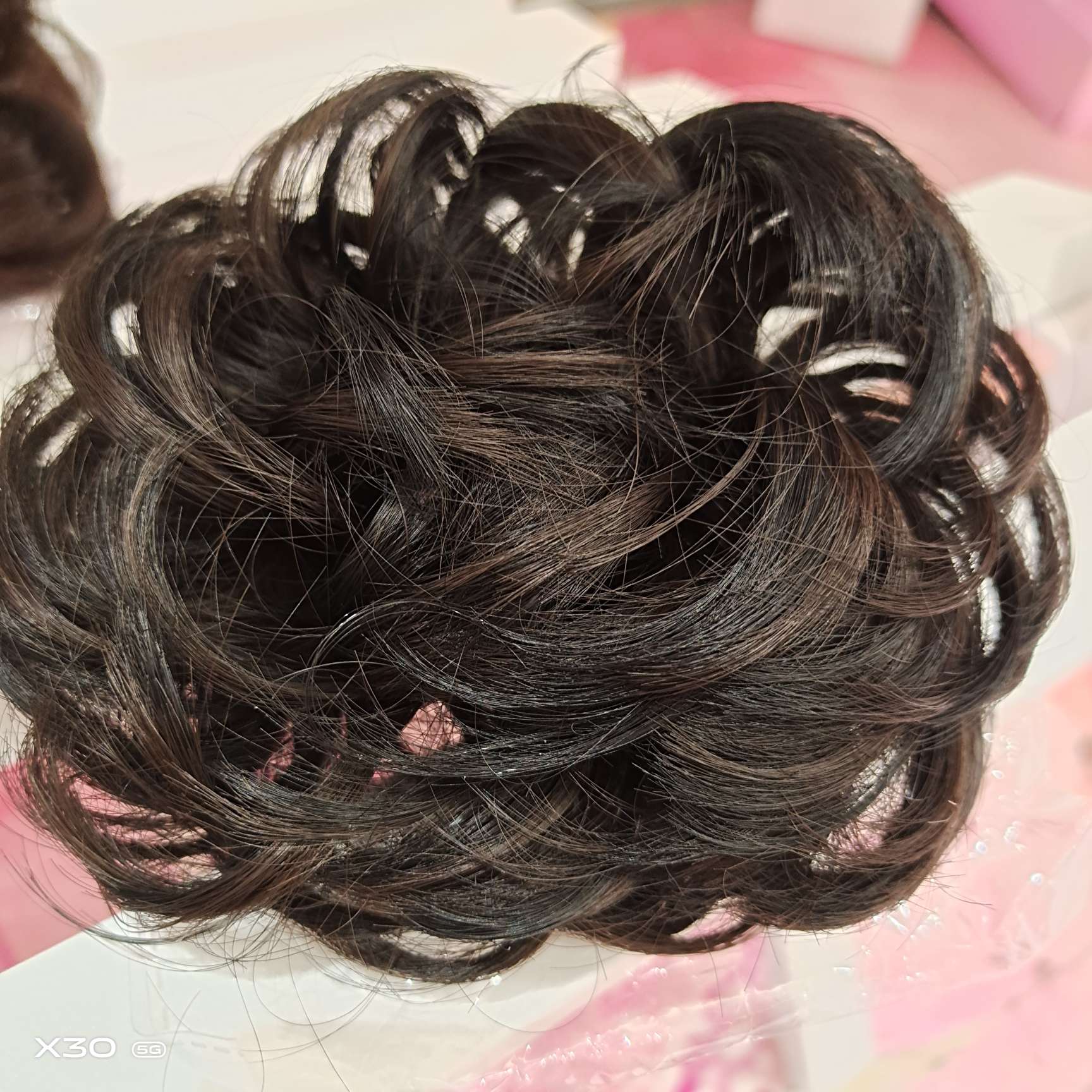 Manufacturers direct fake hair ring balls hair hair wig hair band matte high temperature silk coils hair spot sufficient thumbnail