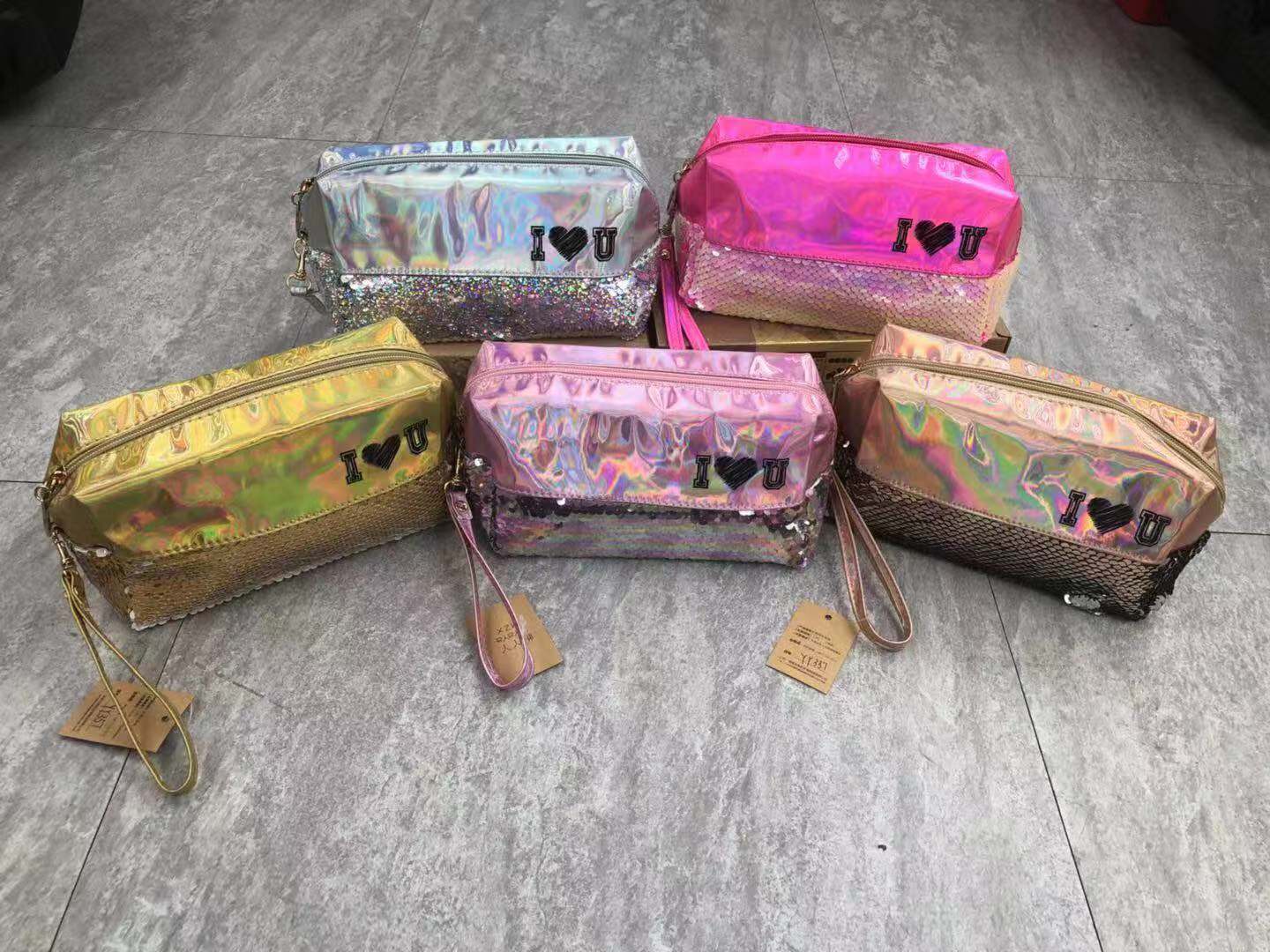 半圆亮片化妆包细节图