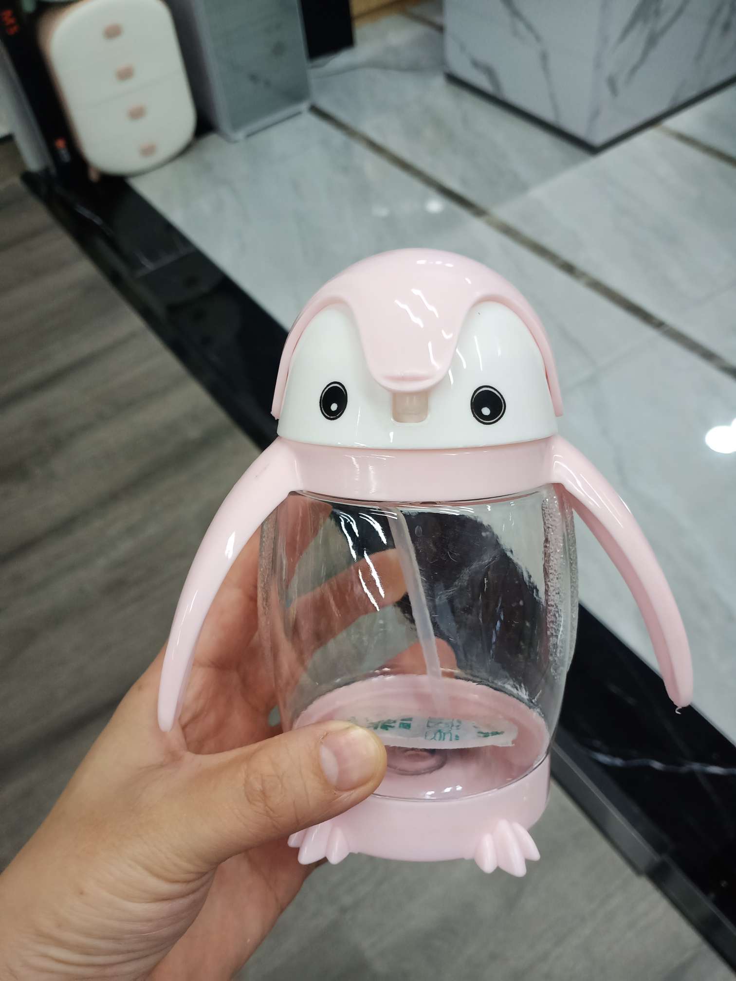 Children's cartoon shape environmentally friendly plastic cup penguin thumbnail