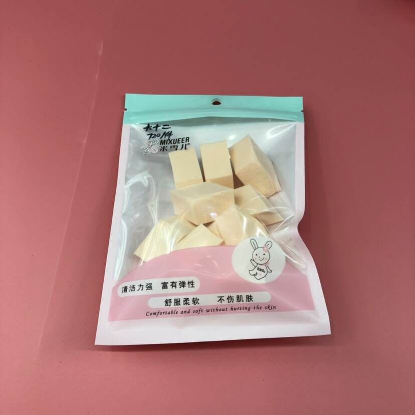 10 small diamond-shaped powder puff OPP bag