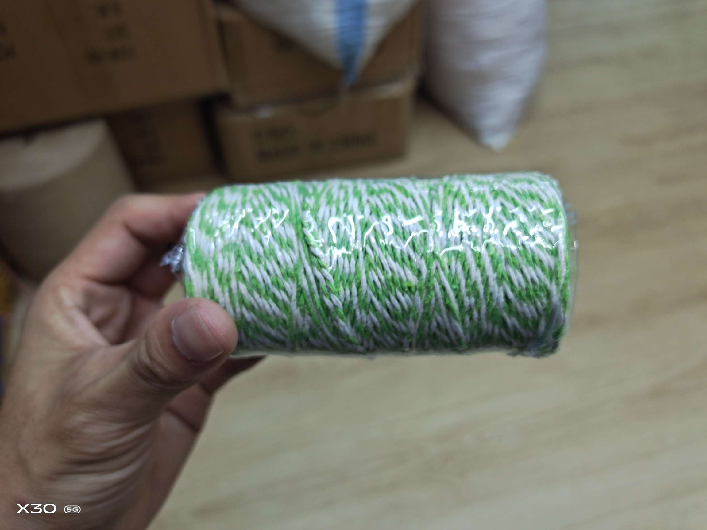 2mm green + white cotton thread, zongzi thread, tag thread details Picture