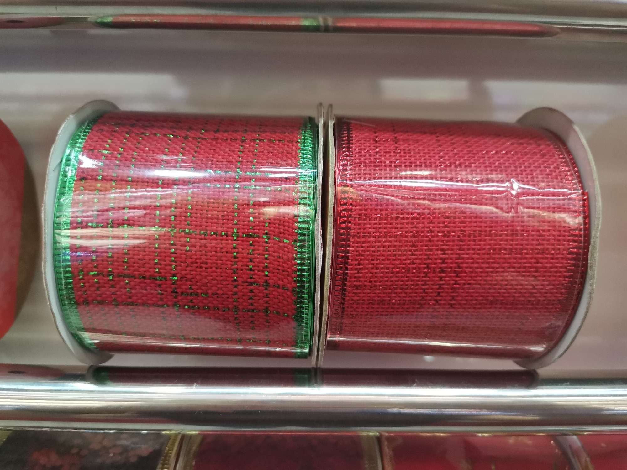 6.3CM*50 yards imitation linen gold and silver silk ribbon