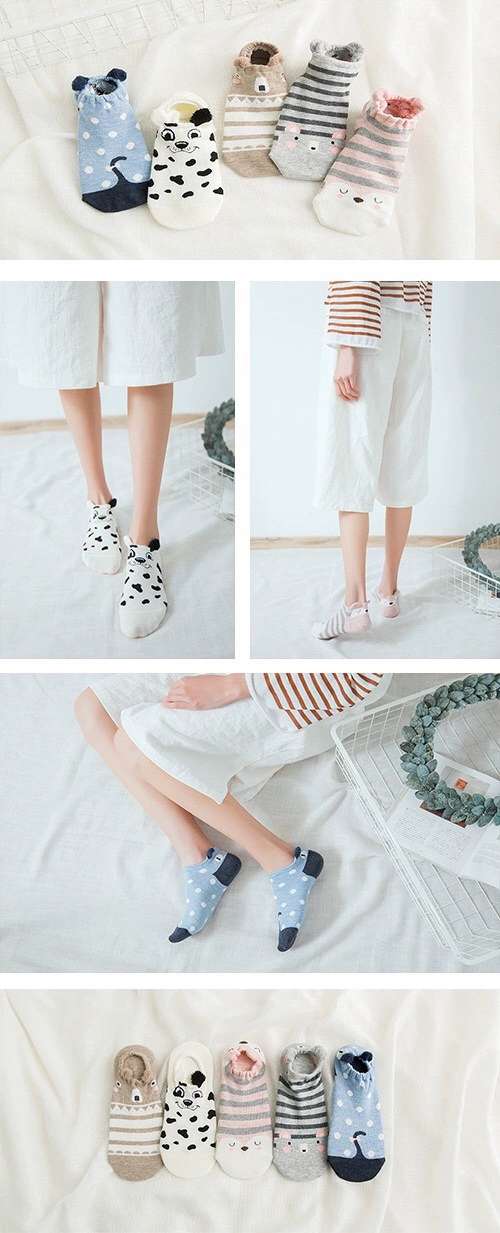 3703时尚韩版女船袜图