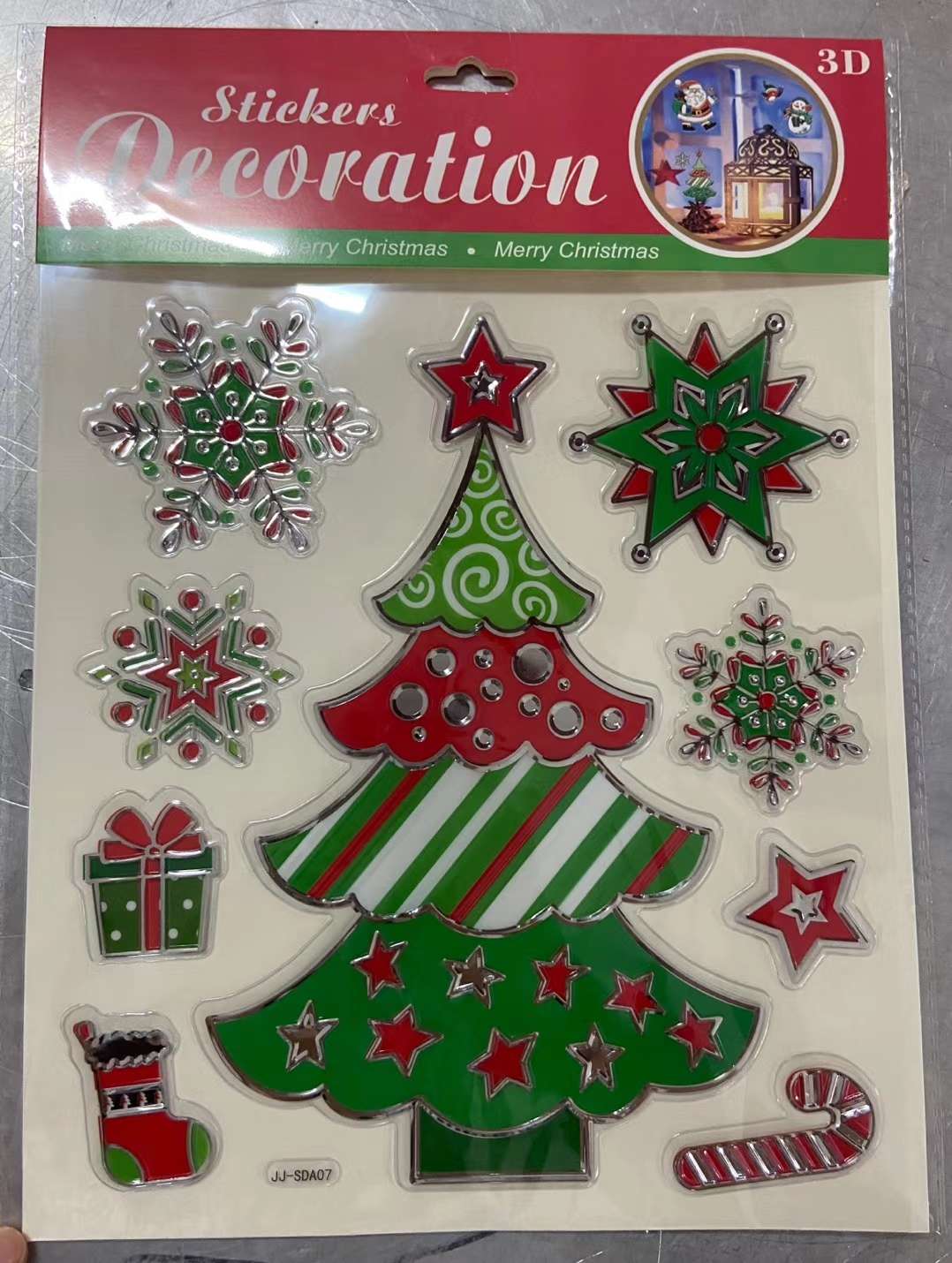 SDA Christmas Series Silver-embossed Vacuum Forming Stickers details Picture