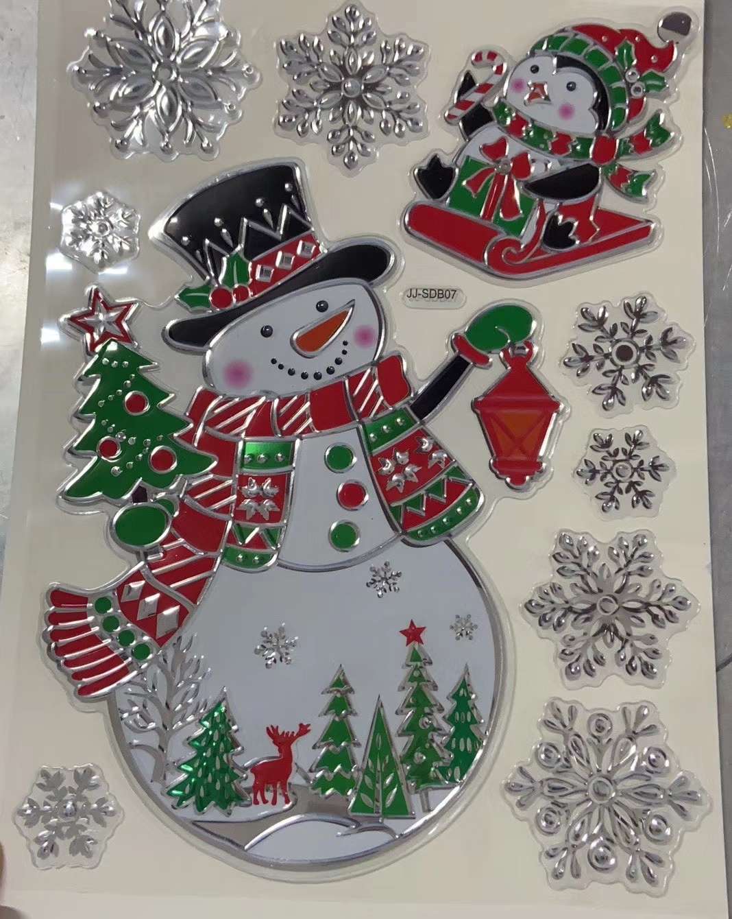 SDB Christmas Series Silver-embossed Blister stickers undefined