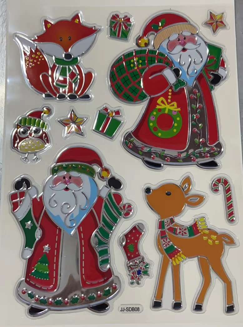SDB Christmas Series Silver-embossed Blister stickers Specification image