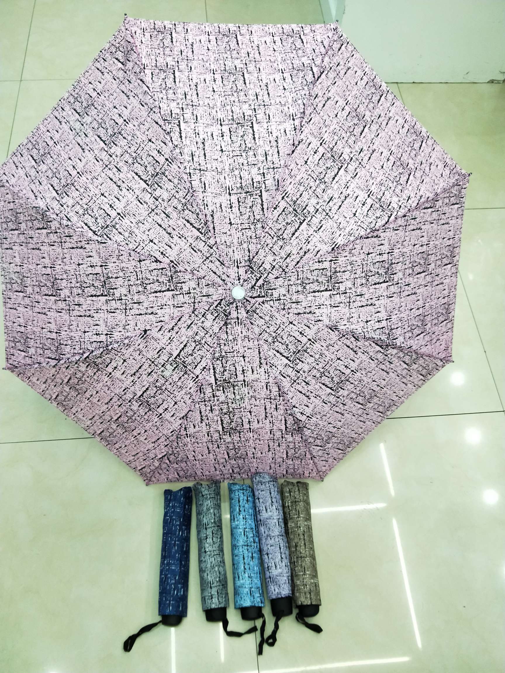 Three-fold umbrella, 8K painted flower umbrella